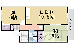 ウェストヴューB棟 2LDKの間取図画像