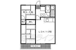 西の京マンション 2LDKの間取図画像