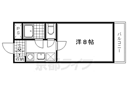エクセレント丸太町 1Kの間取図画像