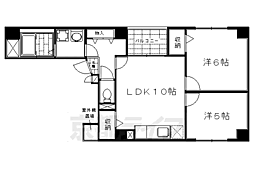 プリムローズ四条 2LDKの間取図画像