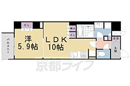 リーガル京都二条城前 1LDKの間取図画像