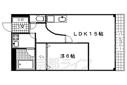 第2長栄マンション 1LDKの間取図画像