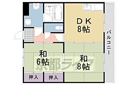 弥生マンション 2DKの間取図画像