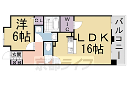 パインフィールド洛東 1LDKの間取図画像