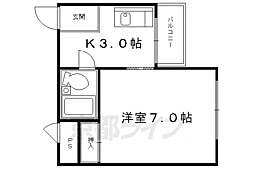 アンバーハウス四条 1Kの間取図画像