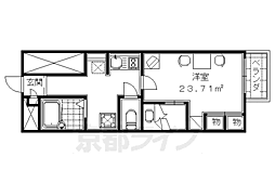 レオパレス宇治川 1Kの間取図画像