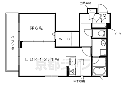 シャーメゾン紫野 1LDKの間取図画像