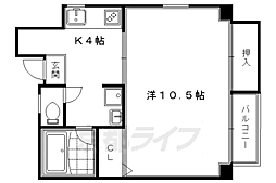 ウェールズ松ケ崎 1Kの間取図画像