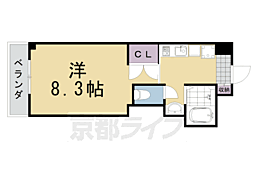 コンポート松尾 1Kの間取図画像