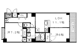 ドルフ聖護院 2LDKの間取図画像