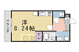 レジデンスAyu 1Kの間取図画像