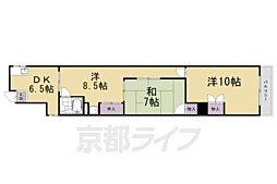 四坊大宮ビル 3DKの間取図画像