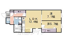 カーサ壬生寺道 2LDKの間取図画像