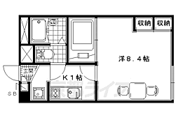 レオパレスRouteLeon 1Kの間取図画像