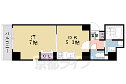 アスヴェル京都西七条 1DKの間取図画像