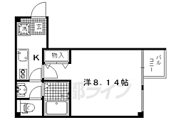 クオリカ紫竹 1Kの間取図画像