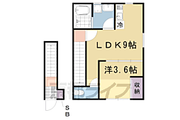 Land桂 1LDKの間取図画像