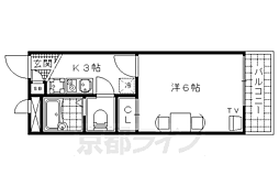 レオパレスPremier 1Kの間取図画像