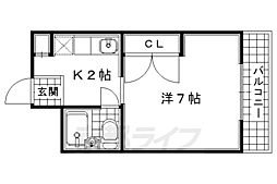 ジュネス神楽田 1Kの間取図画像