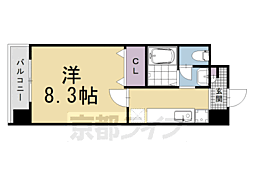 ハウスセゾン四条通 1Kの間取図画像