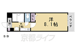 レィディアンス 1Kの間取図画像