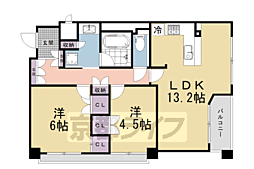 イーグルコートラ・ヴァン御池 2LDKの間取図画像