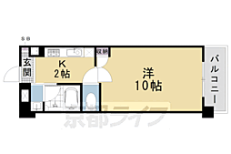 アスヴェル京都東山五条 1Kの間取図画像