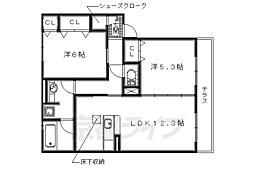 ルシュクル 2LDKの間取図画像