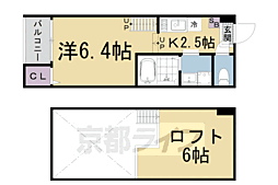 ハーモニーテラス大宅坂ノ辻町 1Kの間取図画像
