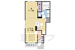 クレメント上桂 1LDKの間取図画像