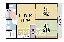 ドムール桂 2LDKの間取図画像