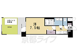 京都市伏見区竹田向代町川町マンション 1Kの間取図画像