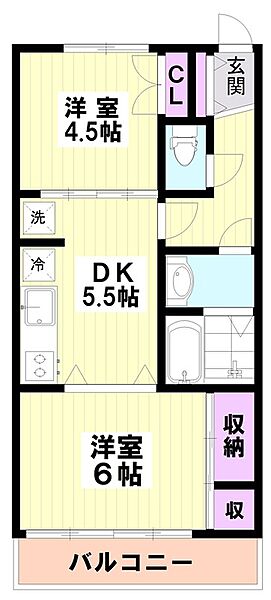 東京都中野区若宮３丁目(賃貸アパート2DK・2階・39.66㎡)の写真 その2