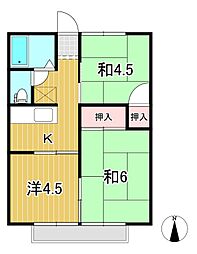 メゾン成和 2階3Kの間取り