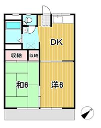コガハウス 1階2DKの間取り