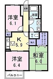 ラフィーネ21 1階3Kの間取り