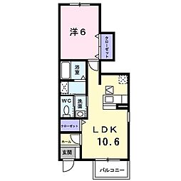 サニー　KIII 1階1LDKの間取り