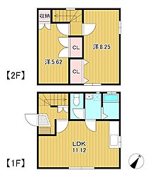 フレンズハウス滑川本町B 2LDKの間取り