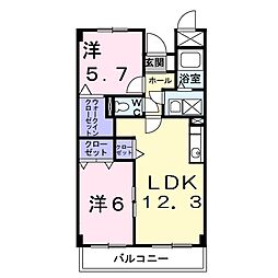 ヴィラ・アベニール 4階2LDKの間取り