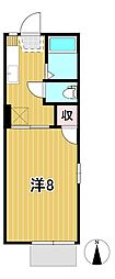 ポートピア1 1Kの間取図画像