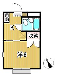 シーサイドコーポ 1Kの間取図画像