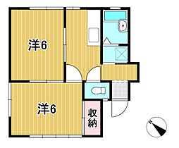 シュガーハイツ 2Kの間取図画像