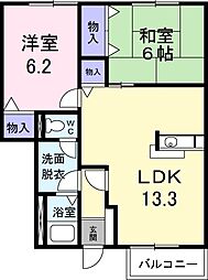 マーヴェラス・コート 2LDKの間取図画像