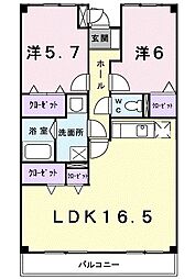 ヴィラ・アベニール 2LDKの間取図画像