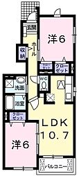 プリムローズ3 2LDKの間取図画像