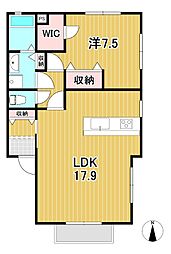 ベルウッド 1LDKの間取図画像