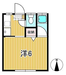 エールハイツ 1Kの間取図画像