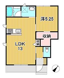 レーガベーネ金沢町B棟 1LDKの間取図画像