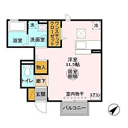リヴィエール ワンルームの間取図画像