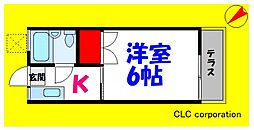 カーサ薫 1階1Kの間取り